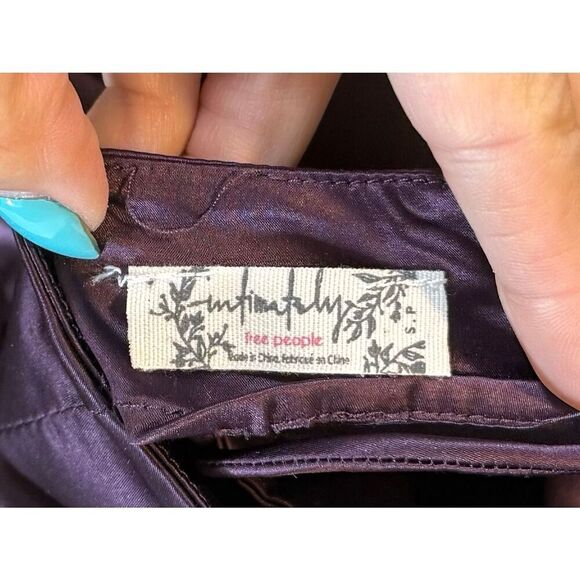 Intimately Free People Mystic Purple Slinky Back Cutout Satin Slip Mini Dress S - Picture 6 of 11